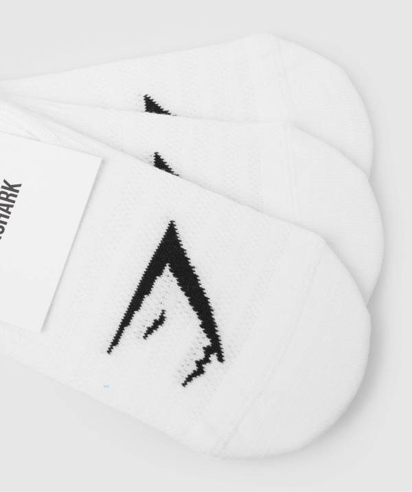 Panske Ponozky Gymshark No Show 3pk Biele | SX6285730